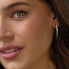 Load image into Gallery viewer, Duplex Pave Hoop Earrings