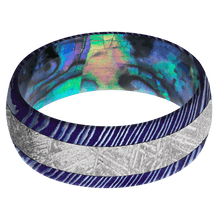 Load image into Gallery viewer, Titanium Damascus + Satinetched Finish + Abalone