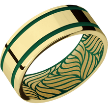 Load image into Gallery viewer, 14K Yellow Gold + Polish , Polish Finish + Green