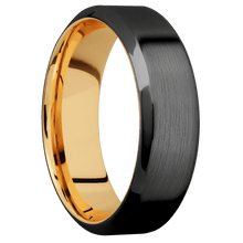 Load image into Gallery viewer, Zirconium + Satin , Polish Finish + 14K Yellow Gold