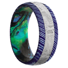 Load image into Gallery viewer, Titanium Damascus + Satinetched Finish + Abalone