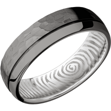 Load image into Gallery viewer, Tantalum Noir + Hammer , Polish Finish + 10K White Gold