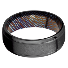 Load image into Gallery viewer, Zirconium + Distressed , Polish Finish + Titanium Damascus