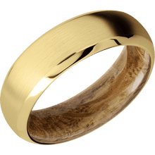 Load image into Gallery viewer, 14K Yellow Gold + Satin , Polish Finish + Whiskey Barrel