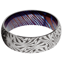 Load image into Gallery viewer, 18K White Gold + Satin Finish + Titanium Damascus