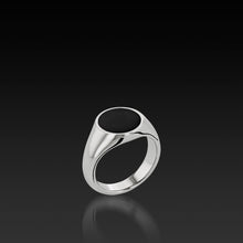 Load image into Gallery viewer, Colbat Chrome Signet Ring with Tantalum Noir