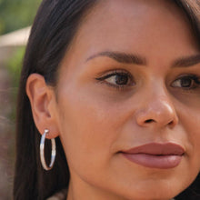 Load image into Gallery viewer, Essence Large Inside-Out Diamond Hoops