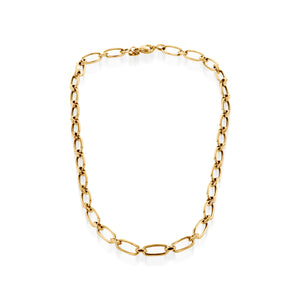 Oval Gold Link Chain Necklace