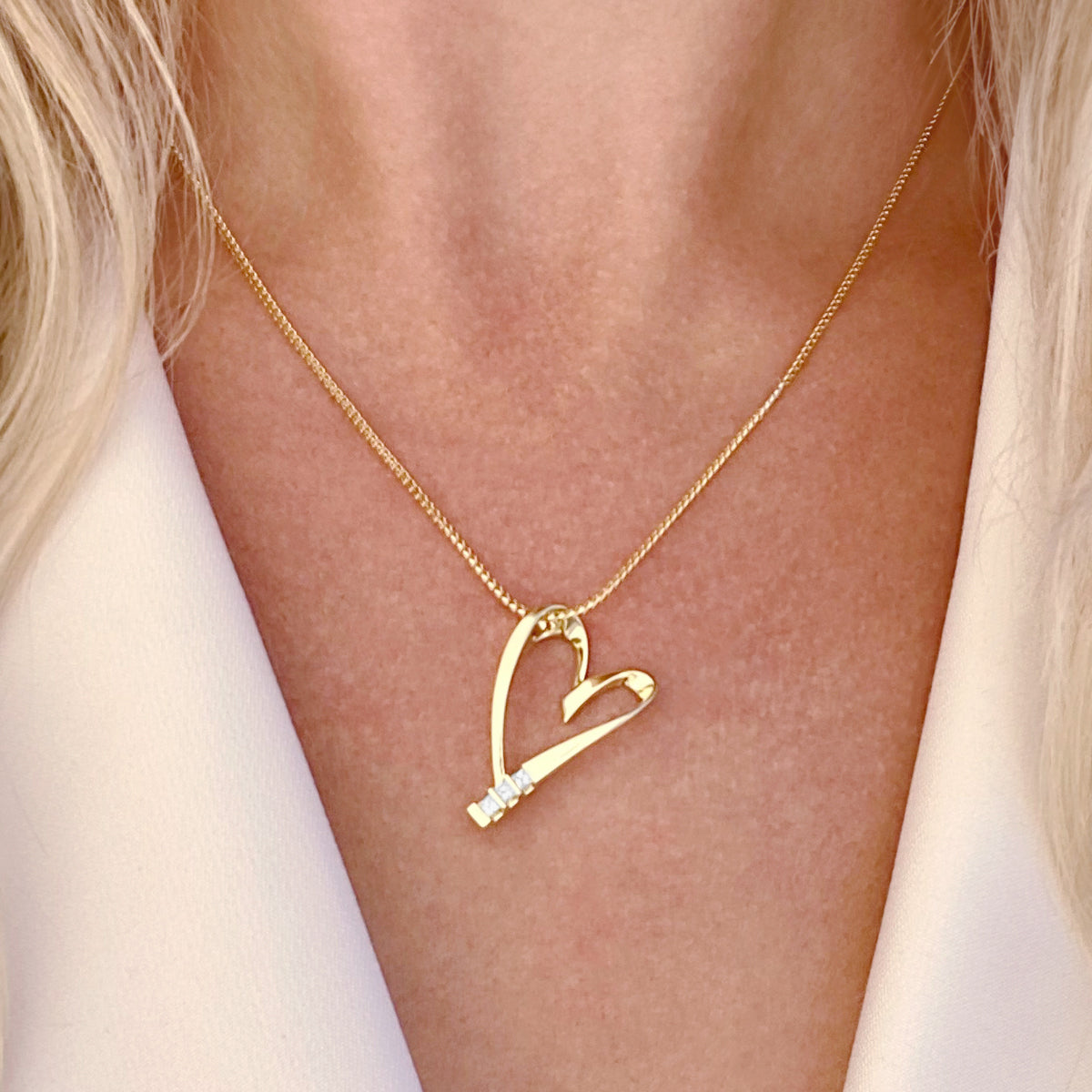 Devotion Diamond Heart Pendant Necklace in 14k Yellow or White