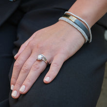 Load image into Gallery viewer, Duplex Pave Diamond Hinged Wide Cuff Bracelet