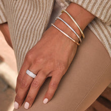 Load image into Gallery viewer, Essence Wide Band Ring with Pave Diamonds