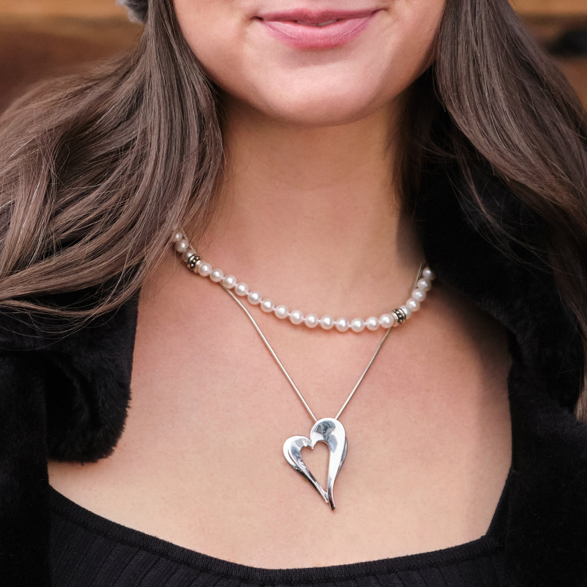 Adore Silver Heart Pendant Necklace – John Atencio Adore Silver Heart Pendant Necklace – John Atencio