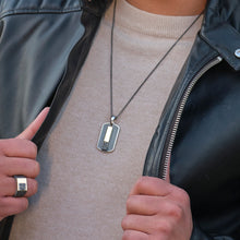 Load image into Gallery viewer, Men's Duplex Bar Black Diamond Dog Tag