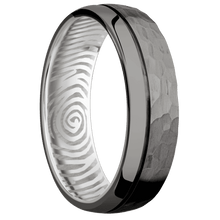 Load image into Gallery viewer, Tantalum Noir + Hammer , Polish Finish + 10K White Gold