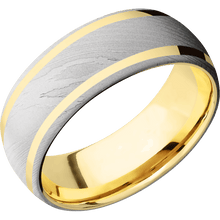 Load image into Gallery viewer, Damascus + Bead Finish + 14K Yellow Gold