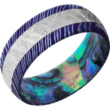 Load image into Gallery viewer, Titanium Damascus + Satinetched Finish + Abalone