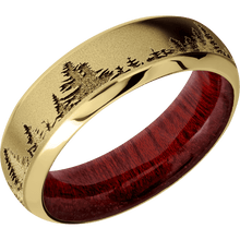 Load image into Gallery viewer, 14K Yellow Gold + Sand , Polish Finish + Blood Wood