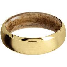 Load image into Gallery viewer, 14K Yellow Gold + Satin , Polish Finish + Whiskey Barrel