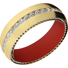 Load image into Gallery viewer, 14K Yellow Gold + Satin Finish + Red Apple