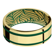 Load image into Gallery viewer, 14K Yellow Gold + Polish , Polish Finish + Green