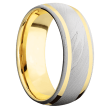 Load image into Gallery viewer, Damascus + Bead Finish + 14K Yellow Gold