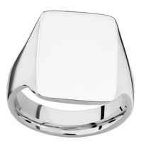 Load image into Gallery viewer, Large Rectangle signet ring (20x14.5mm) in 14K White Gold, with a Thin style band.