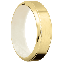 Load image into Gallery viewer, 14K Yellow Gold + Satin , Polish Finish + Freshwater Mother of Pearl