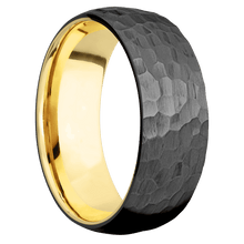 Load image into Gallery viewer, Zirconium + Hammer Finish + 14K Yellow Gold