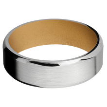Load image into Gallery viewer, 14K White Gold + Satin , Polish Finish + Gold