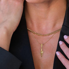 Load image into Gallery viewer, Lightning Bolt Diamond Medallion Pendant