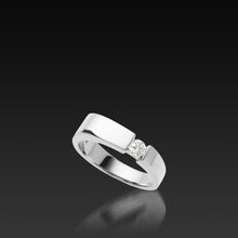 Load image into Gallery viewer, Men's 18-karat white gold Quarter Carat Diamond Band
