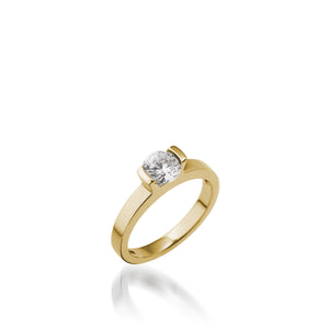 18 karat Yellow Gold Delicia Solitaire Diamond Engagement Ring