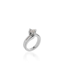 Load image into Gallery viewer, Intrigue Princess Cut Yellow Gold Engagement Ring
