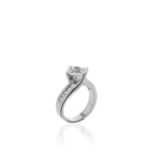 Load image into Gallery viewer, Intrigue Princess Cut White Gold Engagement Ring
