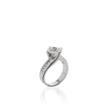 Load image into Gallery viewer, Intrigue Princess Cut White Gold Engagement Ring