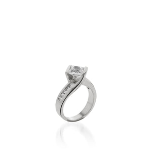 Intrigue Princess Cut White Gold Engagement Ring