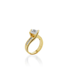 Load image into Gallery viewer, Intrigue Princess Cut Yellow Gold Engagement Ring
