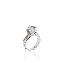Load image into Gallery viewer, Intrigue Princess Cut White Gold Engagement Ring
