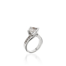 Load image into Gallery viewer, Intrigue Princess Cut White Gold Engagement Ring