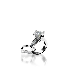 Load image into Gallery viewer, 18 karat White Gold Intrigue Princess Cut Diamond Engagement Ring