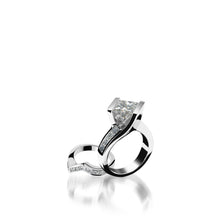 Load image into Gallery viewer, 18 karat White Gold Intrigue Princess Cut Diamond Engagement Ring