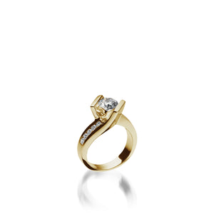 Intrigue Round Yellow Gold Engagement Ring