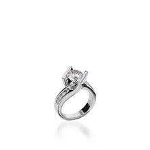 Load image into Gallery viewer, Intrigue Round White Gold Engagement Ring