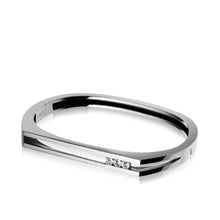 Load image into Gallery viewer, Women's 14 karat White Gold Lines Diamond Hinged Bracelet