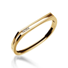 Load image into Gallery viewer, Women's 14 karat Yellow Gold Lines Diamond Hinged Bracelet