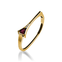 Load image into Gallery viewer, Women's 14 karat Yellow Gold Venture Pear-shaped Rhodolite Garnet Bracelet with Diamonds