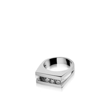 Load image into Gallery viewer, Women's 14 karat White Gold Lines Diamond Ring