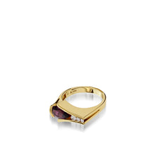 Load image into Gallery viewer, Women's 14 karat Yellow Gold Venture Pear-shaped Rhodolite Garnet Ring Small