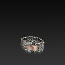 Load image into Gallery viewer, Aries Wide Band in Damascus Steel