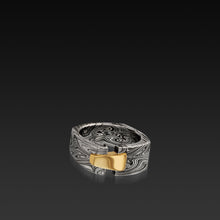 Load image into Gallery viewer, Aries Wide Band in Damascus Steel